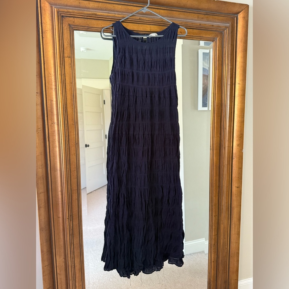 Gauzy Navy Sleeveless Maxi Dress